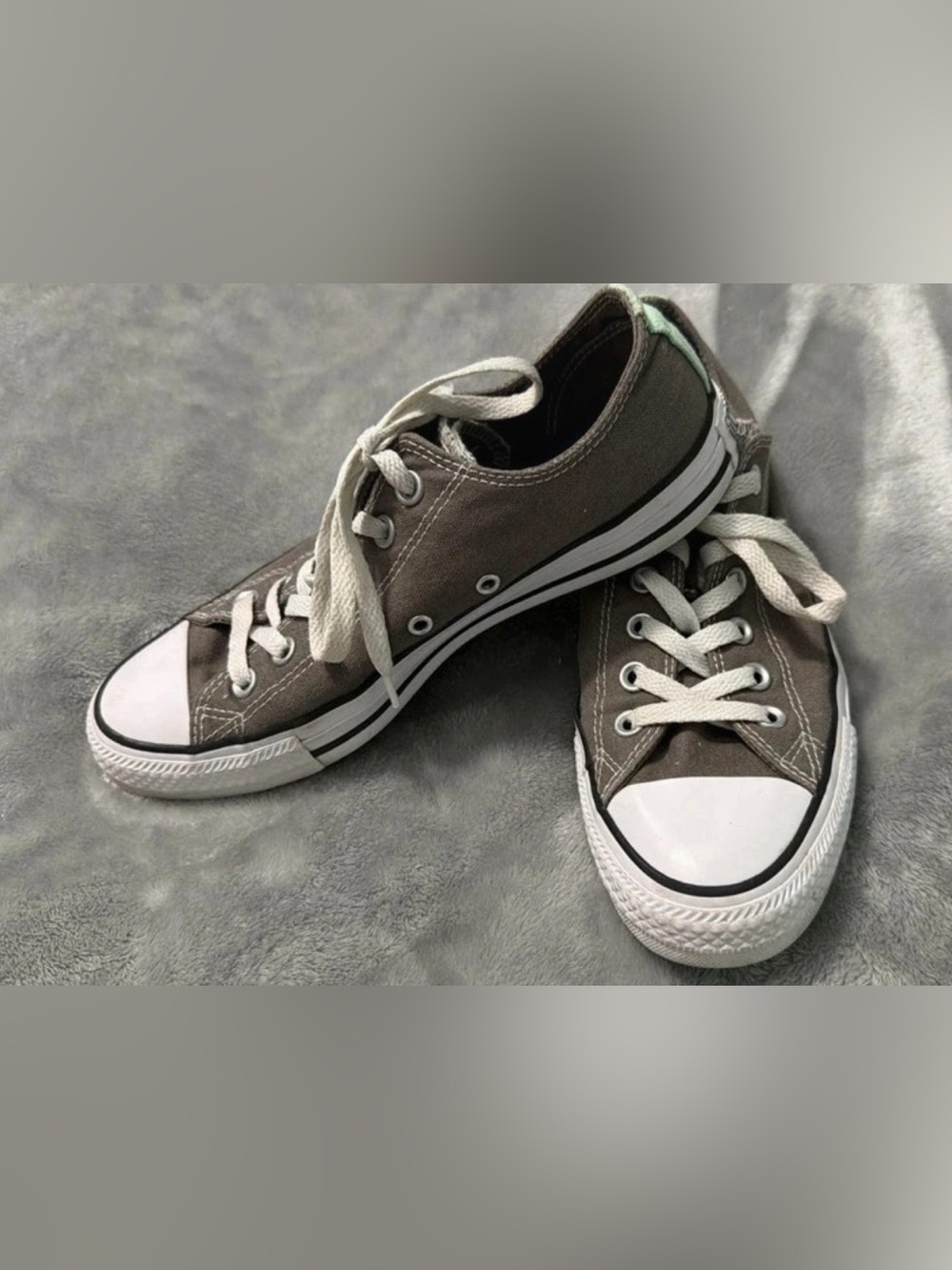 Converse Low-Top Canvas Sneakers in Gray and White